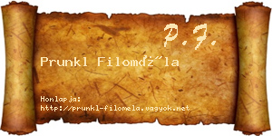 Prunkl Filoméla névjegykártya